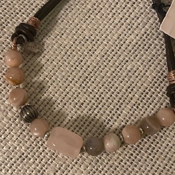 Peyote Bird Free Spirit Genuine Stone & Sterling Silver Bracelet With Leather Co - Picture 4 of 7